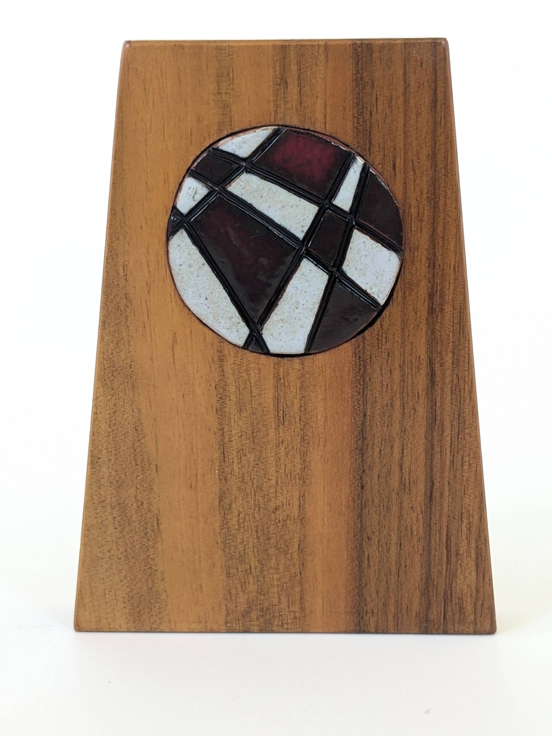 1960s Bookends | Set of 2 | Wood, Ceramic & Brass