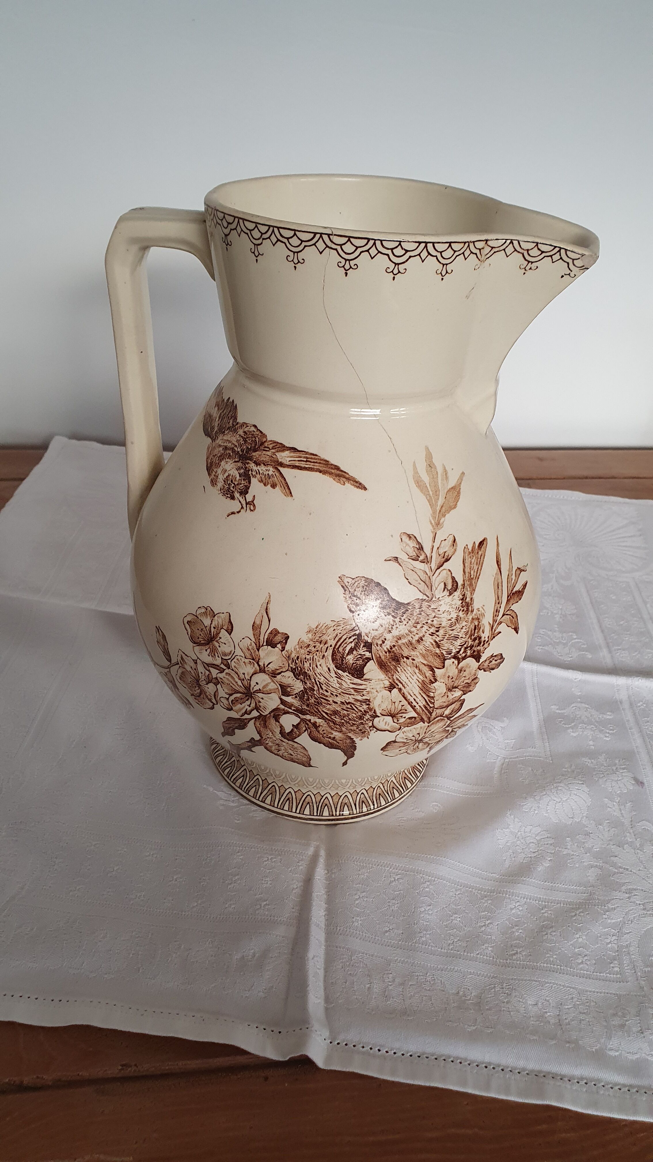 Pichet décor oiseaux
