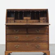 Antique English oak secretaire late 18th/early 19th century with stepped interior and working locks