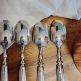 Set of 6 silver-plated fleur-de-lys dessert spoons
