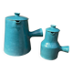 Lot de 2 pichets couverts bleu ciel de Charles Voltz 1960 Vallauris