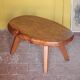 Brutalist coffee table made of elm burl, interior decor, living room table.