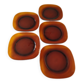 5 flat plates square Vereco caramel