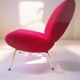Vintage "Kiss" raspberry armchair