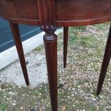 Table bouillotte ancienne avec plateau marbre style louis xvi