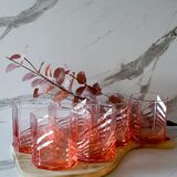 Pink crystal whisky glasses