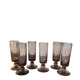 6 bubble glass champagne flutes from Biot – Smoky grey
