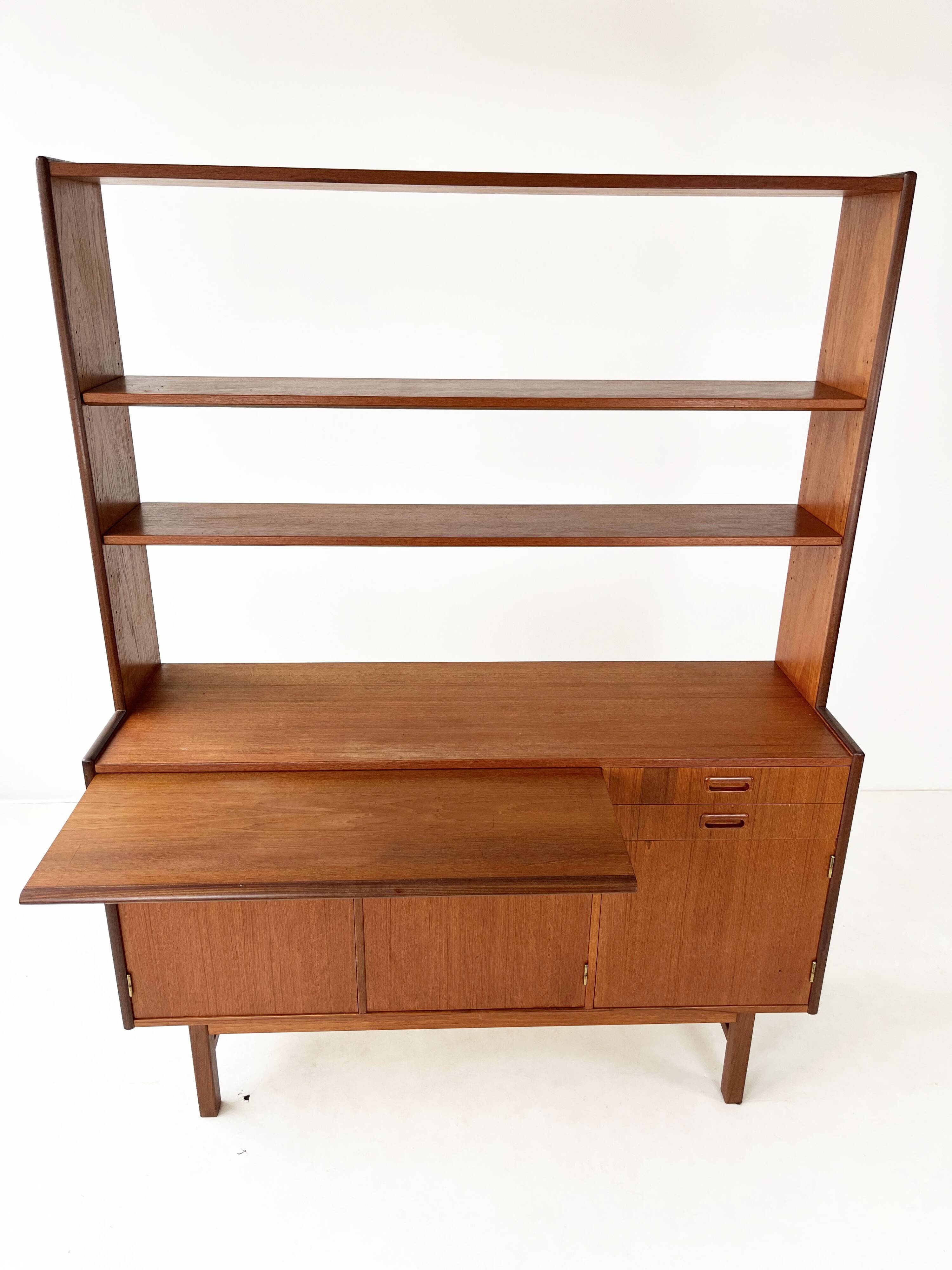 Teak bookcase/desk