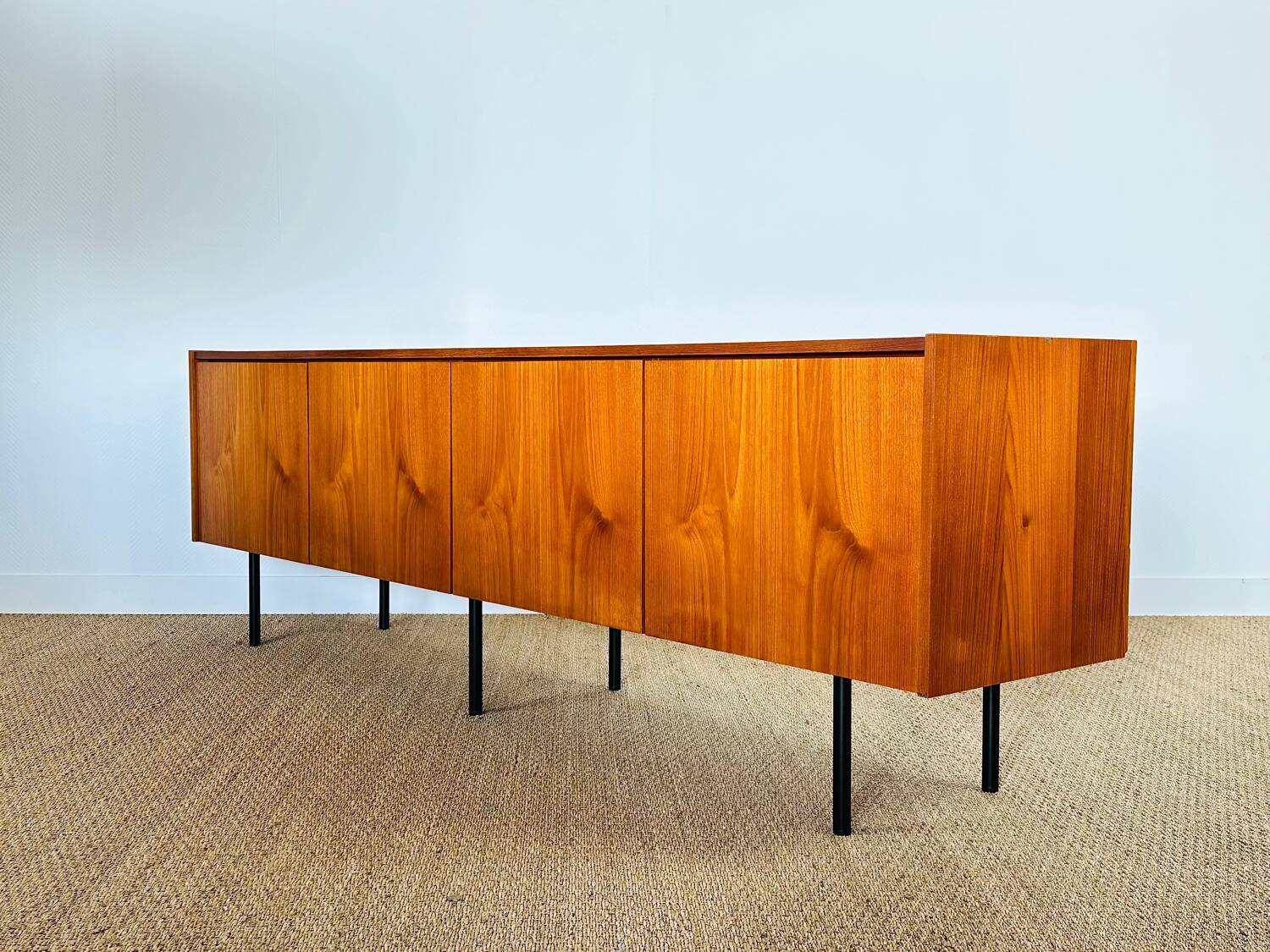 1960s minimalist Scandinavian teak sideboard