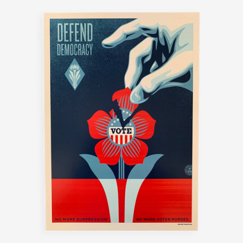 Shepard Fairey « OBEY » Defend Democracy Vote