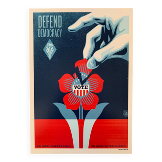 Shepard Fairey “OBEY” Defends Democracy Vote