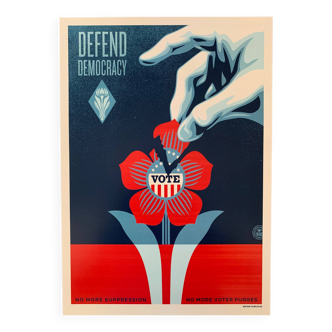 Shepard Fairey « OBEY » Defend Democracy Vote