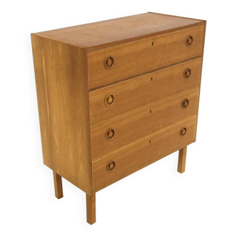 Scandinavian oak chest of drawers, Sweden, 1960