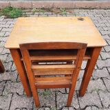 School desk with varnished chair
