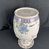 China, polychrome porcelain vase with relief decoration, 20th century