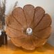 Flower suspension in vintage braided rotin