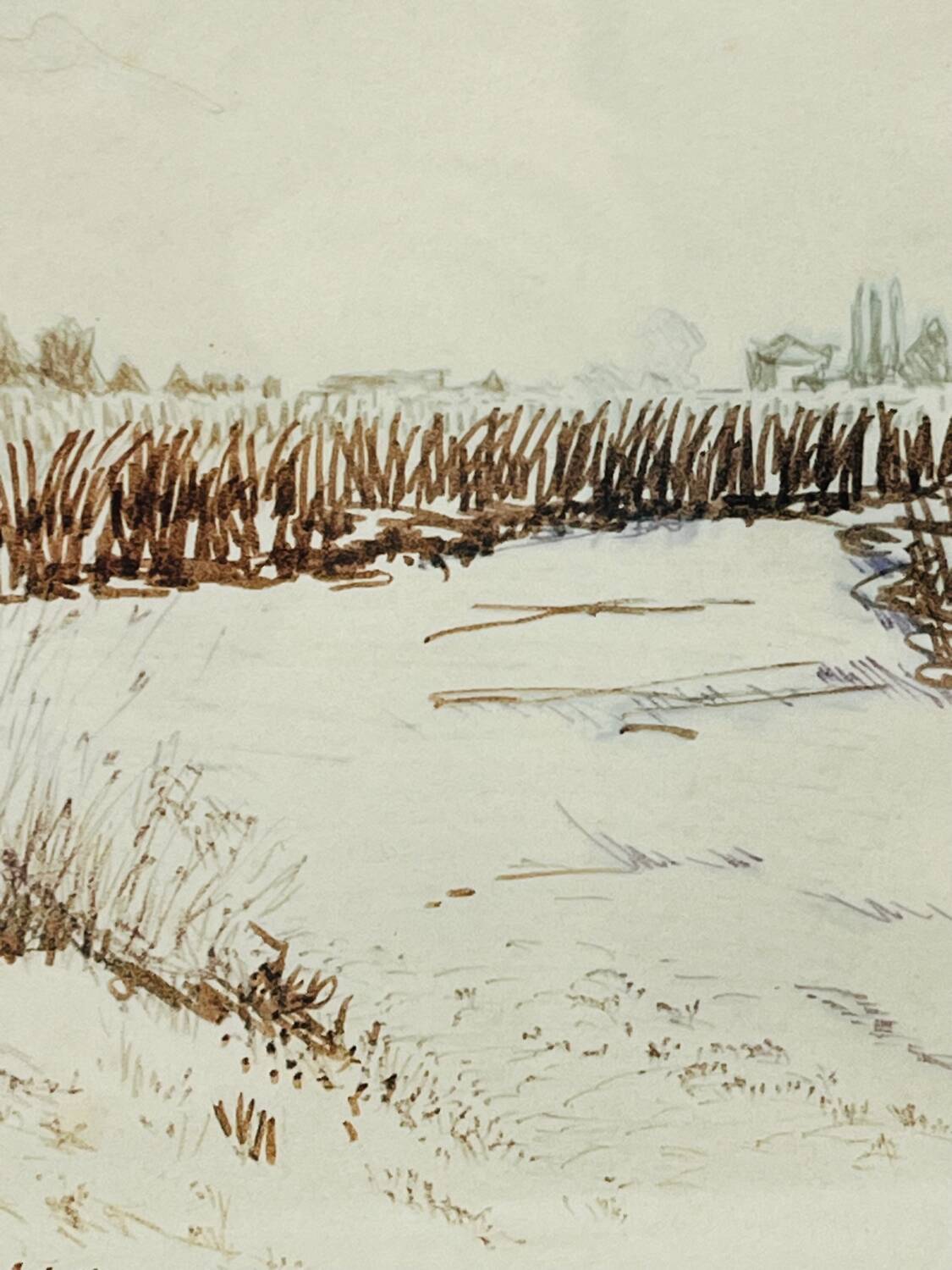 Still life in felt pen signed