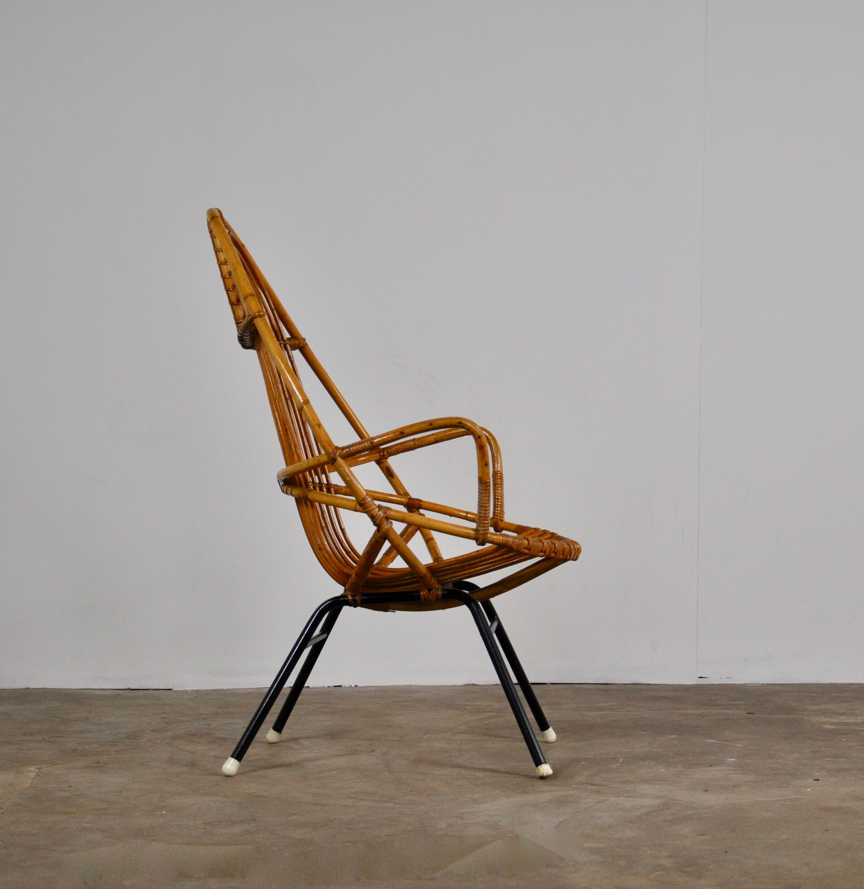 Rattan armchair by Rohe Noordwolde, Netherlands, 1960