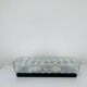Rectangular wall lamp in molded glass and black metal from the 60s