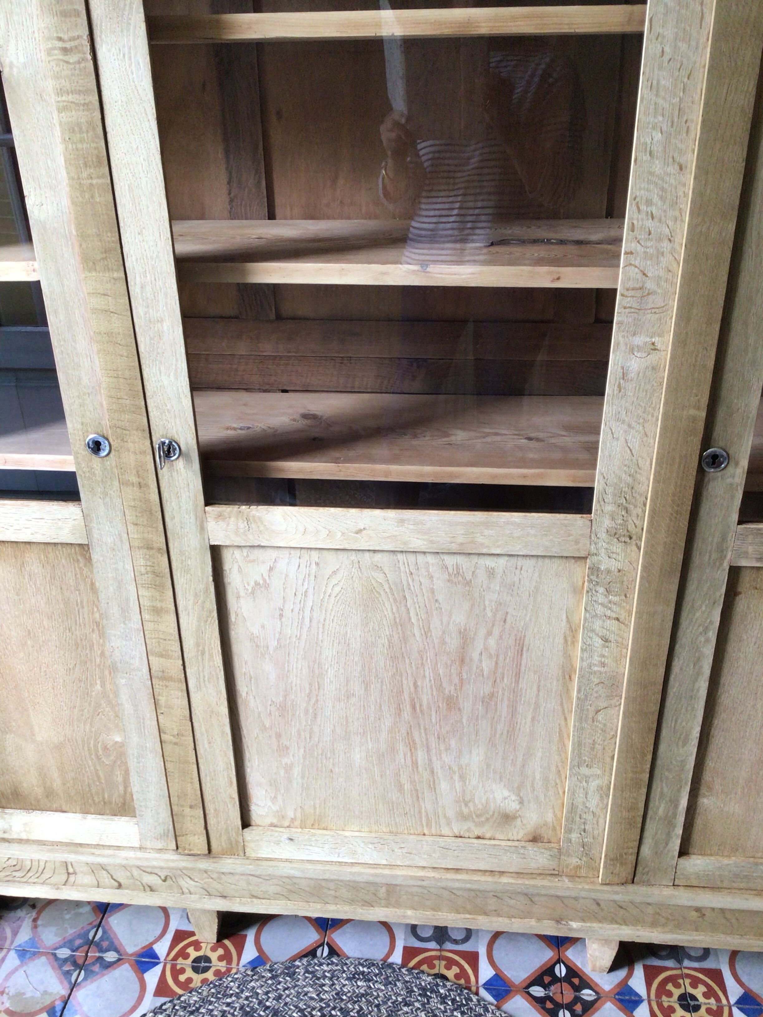 Stripped oak bookcase