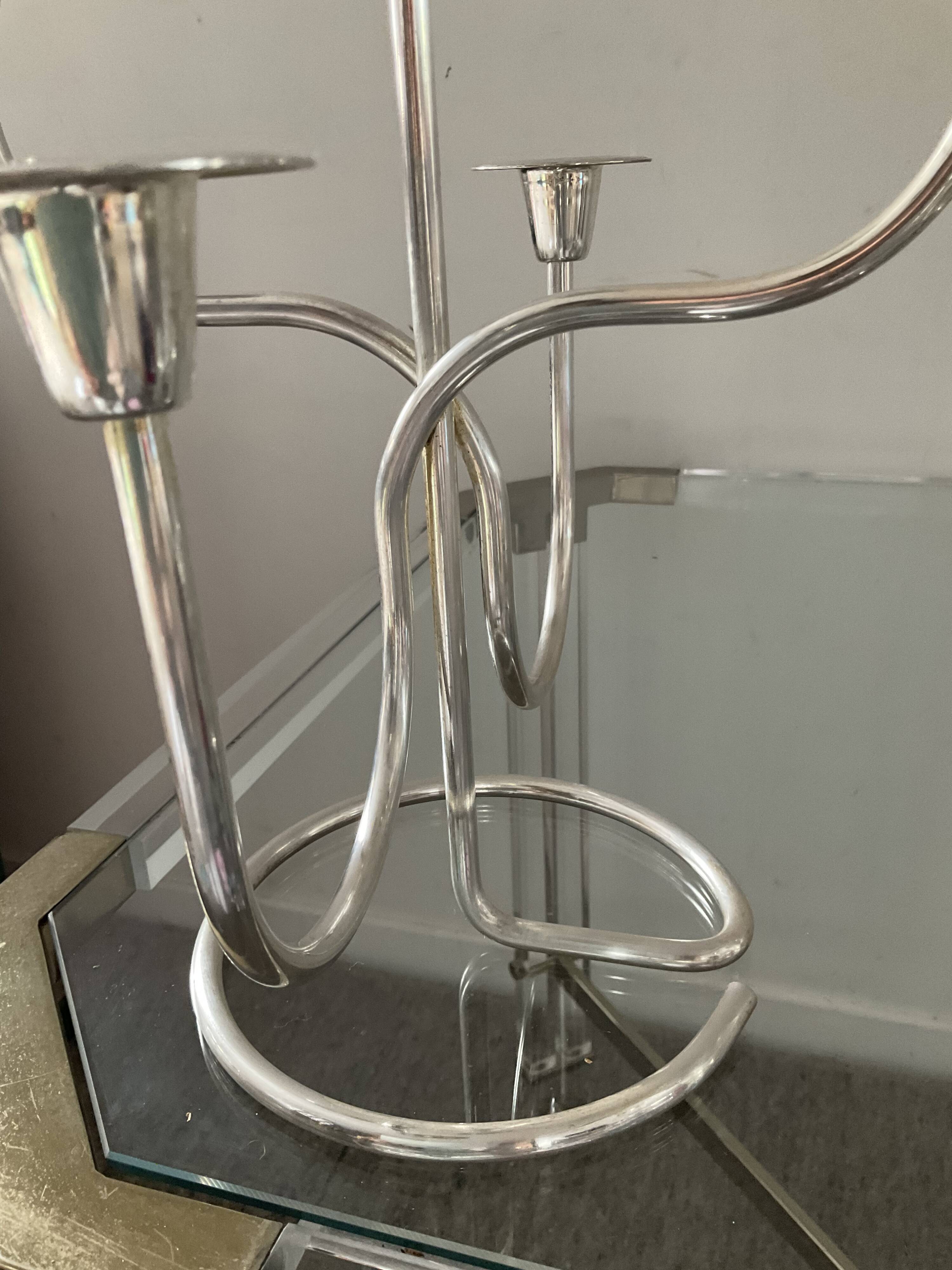 Pair of Tommy Larsen silver brass candlesticks from the 70s