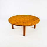 Table basse en pin massif du milieu du siècle, années 1970