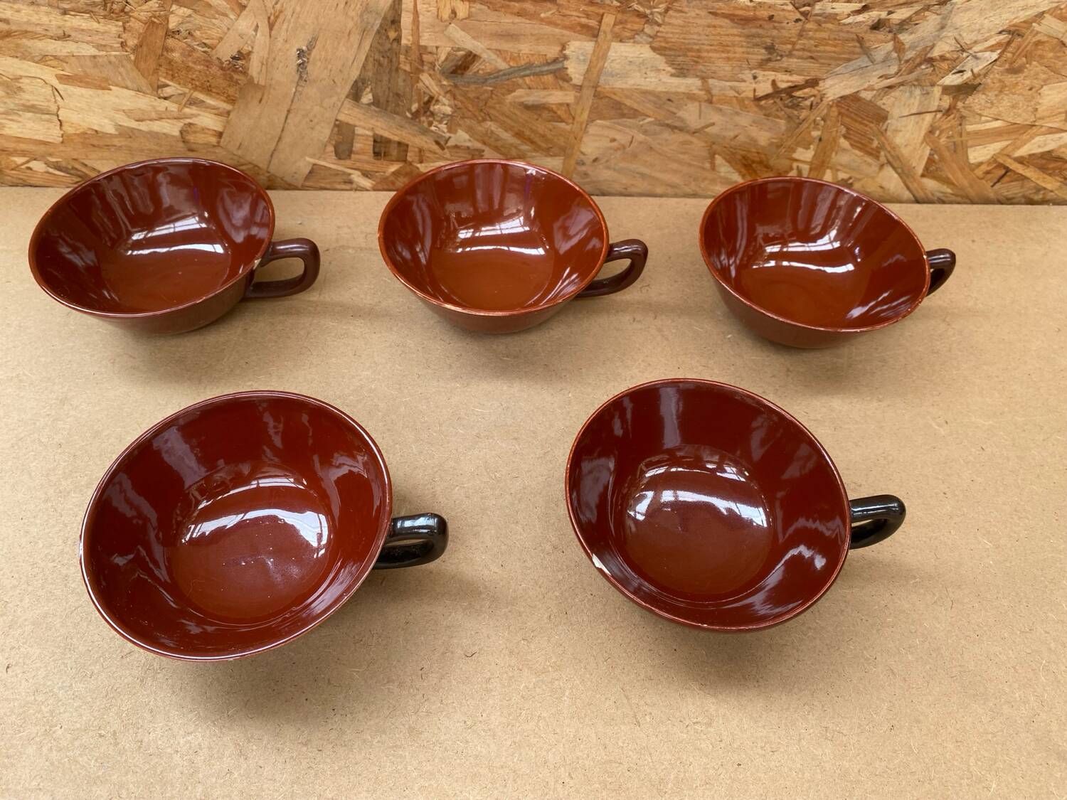 Series 5 mugs hbcm ceramic brown vintage #b283