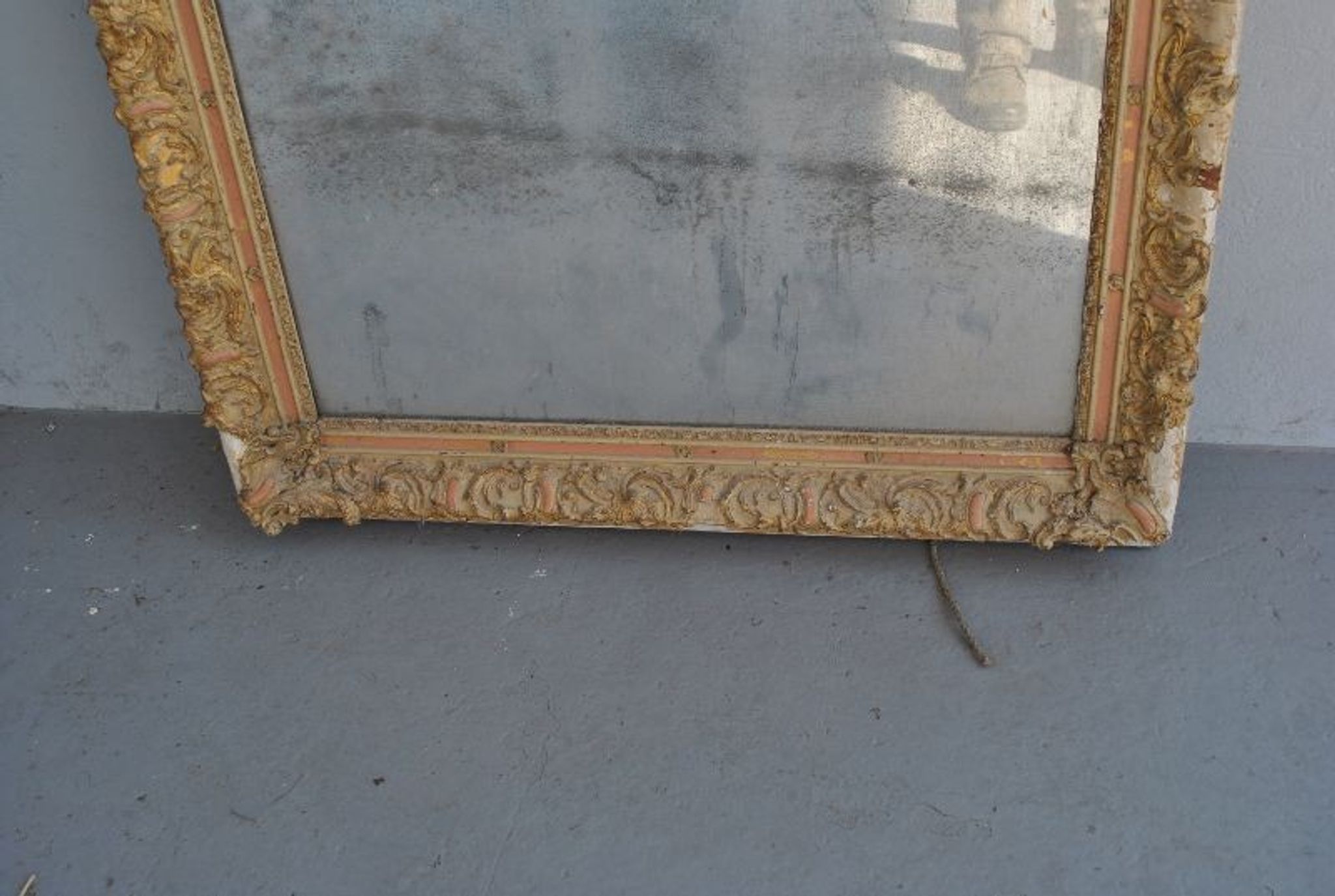 Mirror in gold stucco and glass mercury 91x126cm