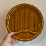 Service of 8 asparagus plates and its 2 sauce boats Gien 1960