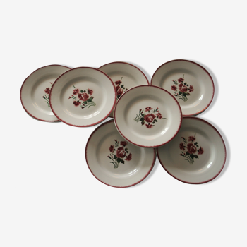 Lot de 7 assiettes Digoin, Sarreguemine