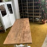 Raw wood table top.