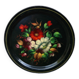 metal tray Russian art flower decor
