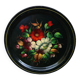 metal tray Russian art flower decor