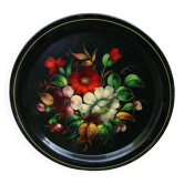 metal tray Russian art flower decor