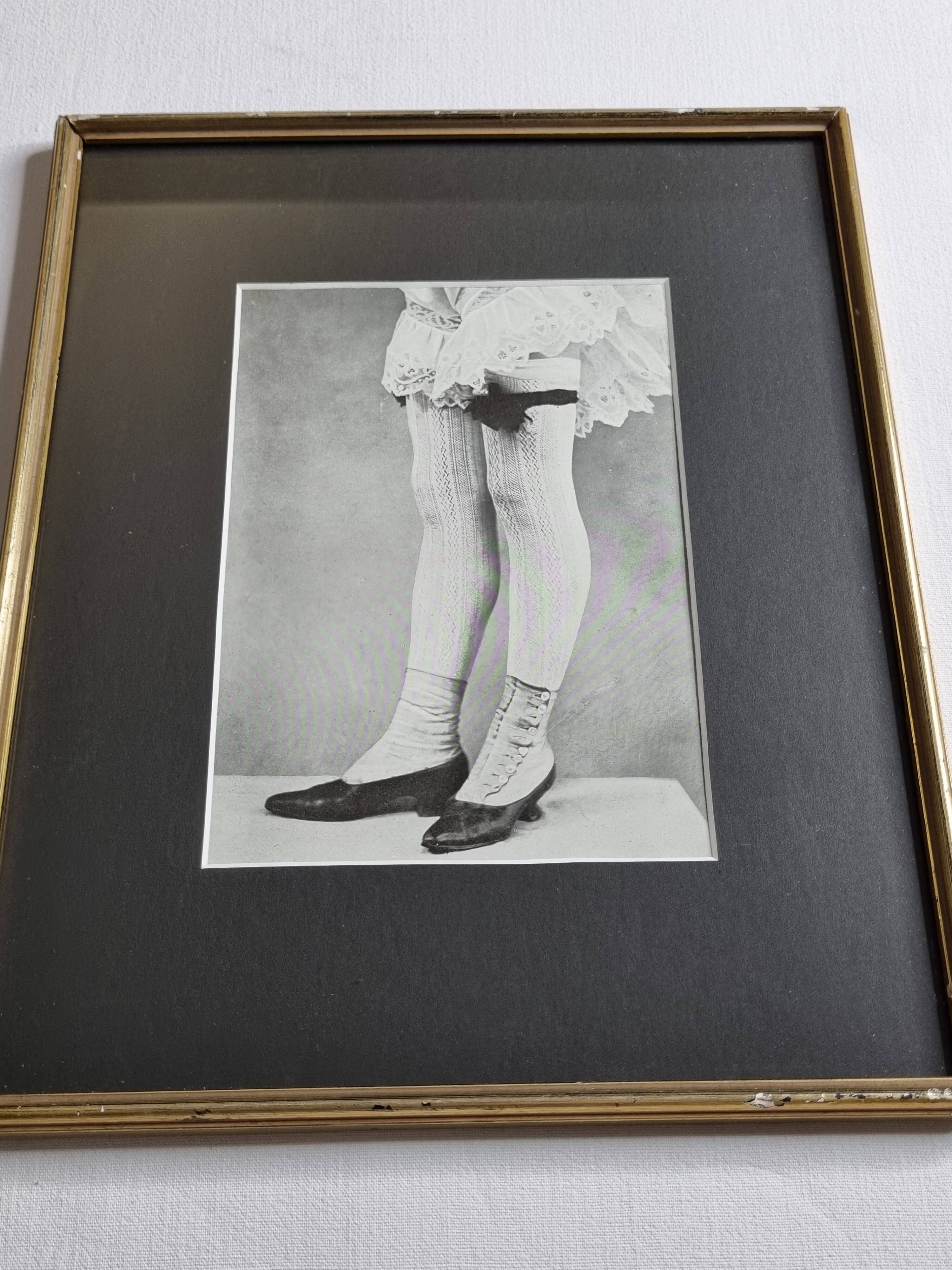 Original photogravure on glossy paper, Model in stockings and shoes 1900