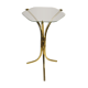 Sellette tripode en métal doré et verre