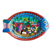Painted terracotta wall fish, Oaxaca, Mexico, 1970s-80s.