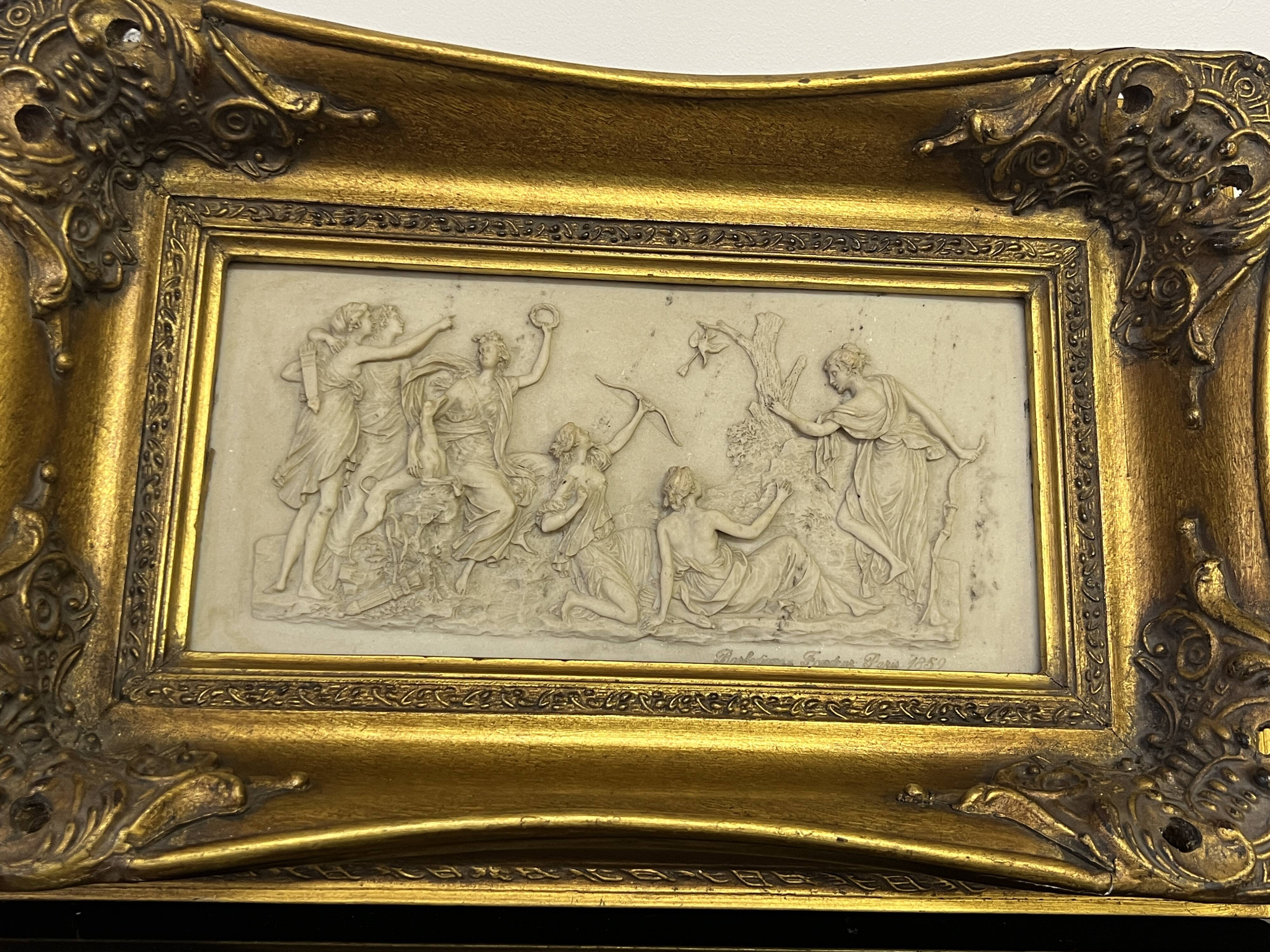 Marble bas-relief, Barbedienne Fondeur, Paris 1859