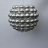 Kinetic suspension lamp with half swivel spheres from the 70s