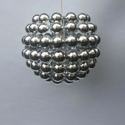 Kinetic suspension lamp with half swivel spheres from the 70s