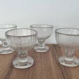 4 ice cream cups, fruit, crystal, 1930