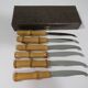 6-piece cheese set, bamboo and stainless steel, Italy 1960s