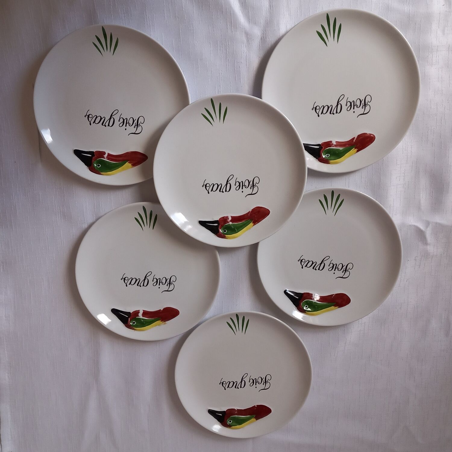 Set of 6 foie gras plates