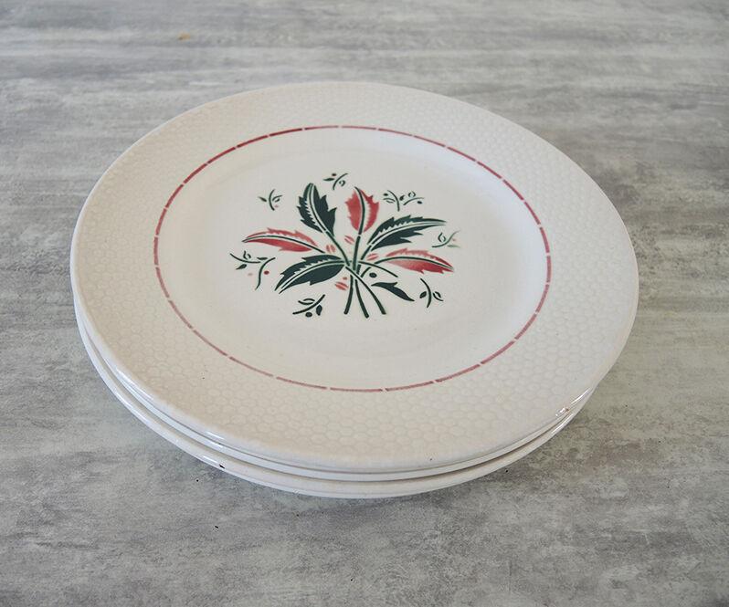 5 old flat plates – Faïencerie L'Amandinoise 6541