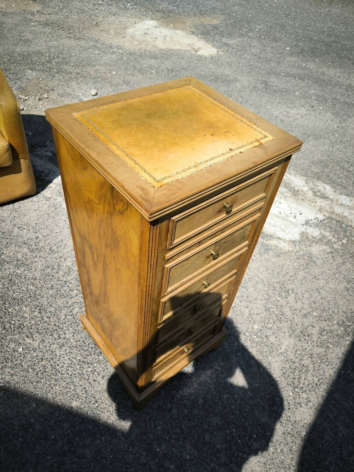 Small 4-sided Louis XVI style walnut cabinet