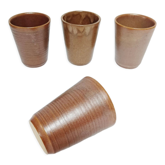 Set of 4 glasses cups in Digoin stoneware