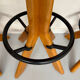 Set of 4 solid elm wood bar stools, vintage 70s design