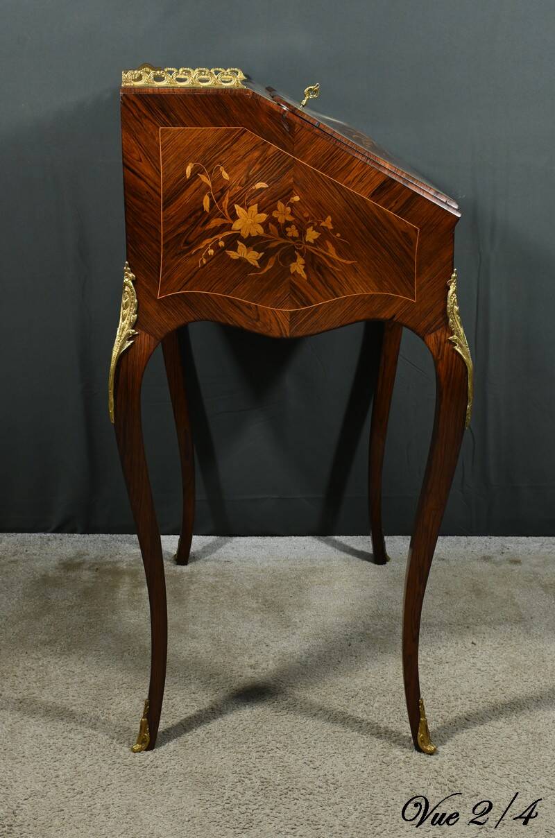 Small Rosewood Lady's Desk, Louis XV Style – Part 2 of the 19th Century