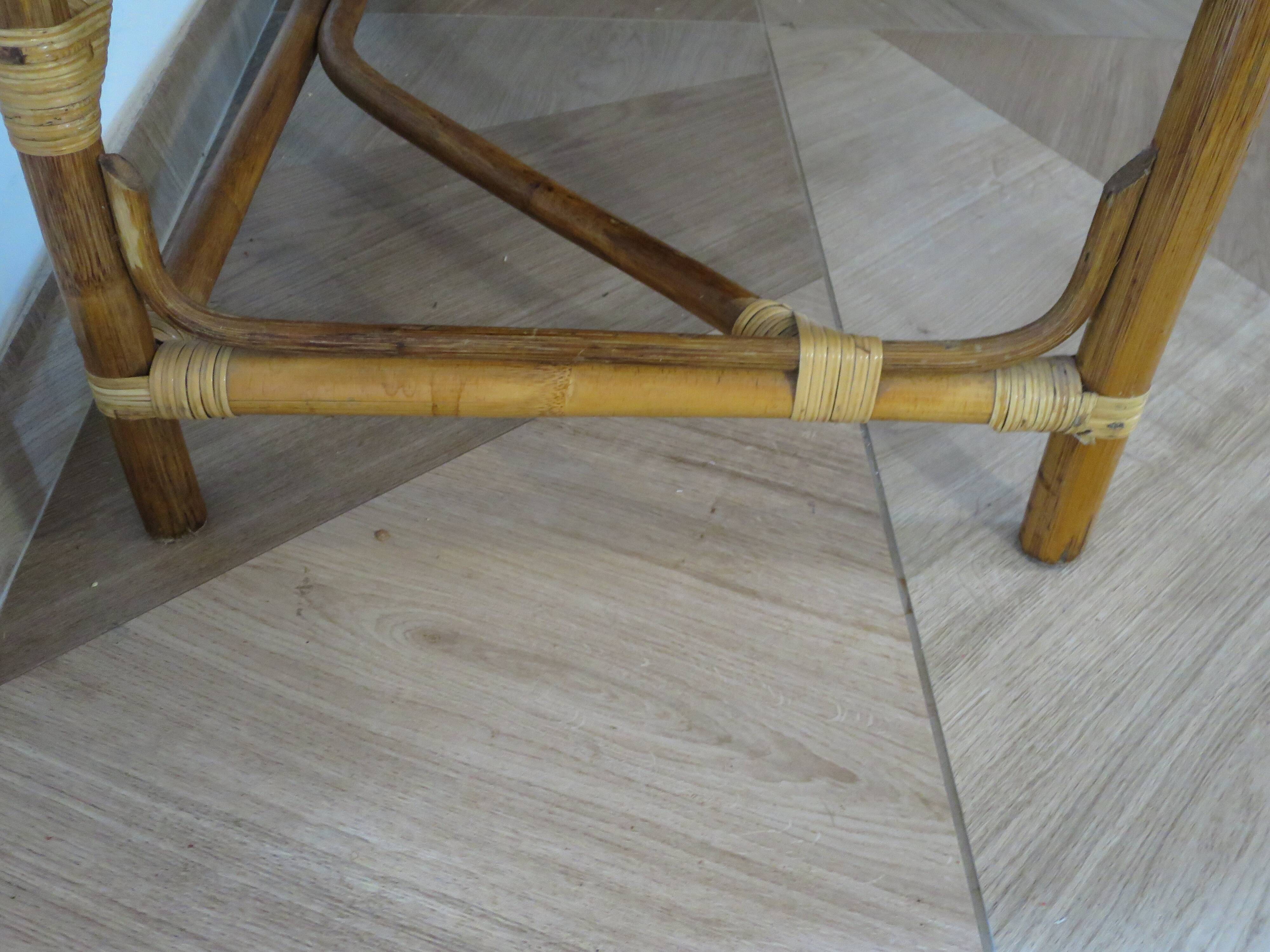 Vintage console/desk made of natural woven rattan, 1960s