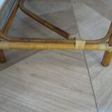 Vintage console/desk made of natural woven rattan, 1960s